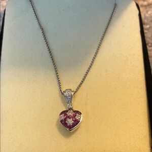 Le Vian ruby & diamond heart necklace 14kt